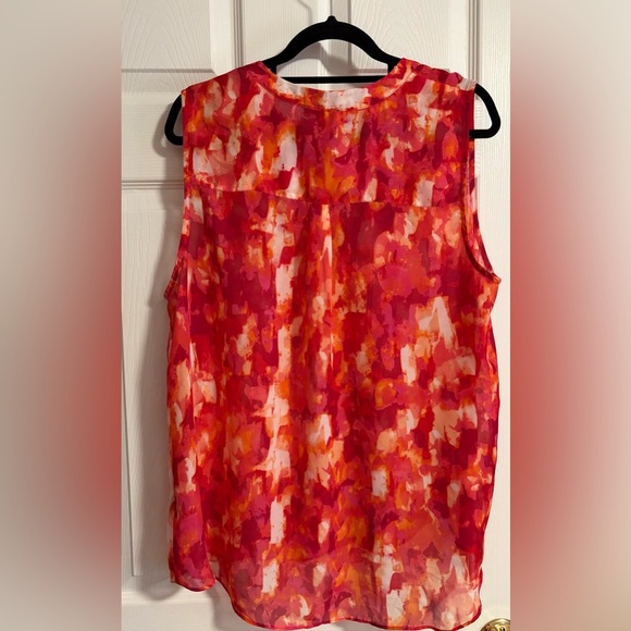 SAMI & JO XL women’s Red and Orange Sleeveless Blouse - Picture 3 of 7
